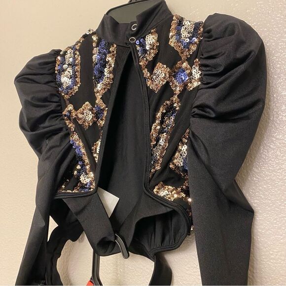 Revolution 10th House Dance Costume 2 piece black sequin BIONIC TH23116 SA - Picture 4 of 16